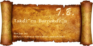 Takács Barnabás névjegykártya